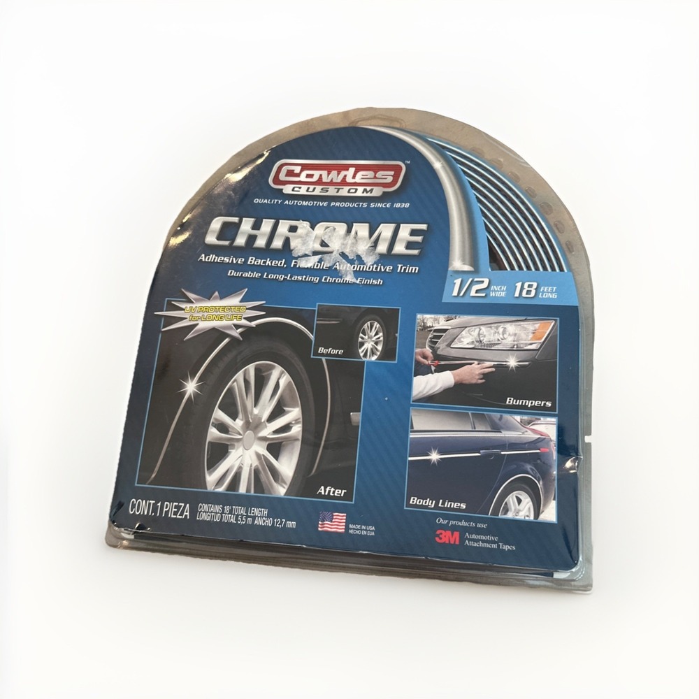 Universal Body Molding‎ Trim - Chrome Finish, 1/2" x 18ft, Easy Install